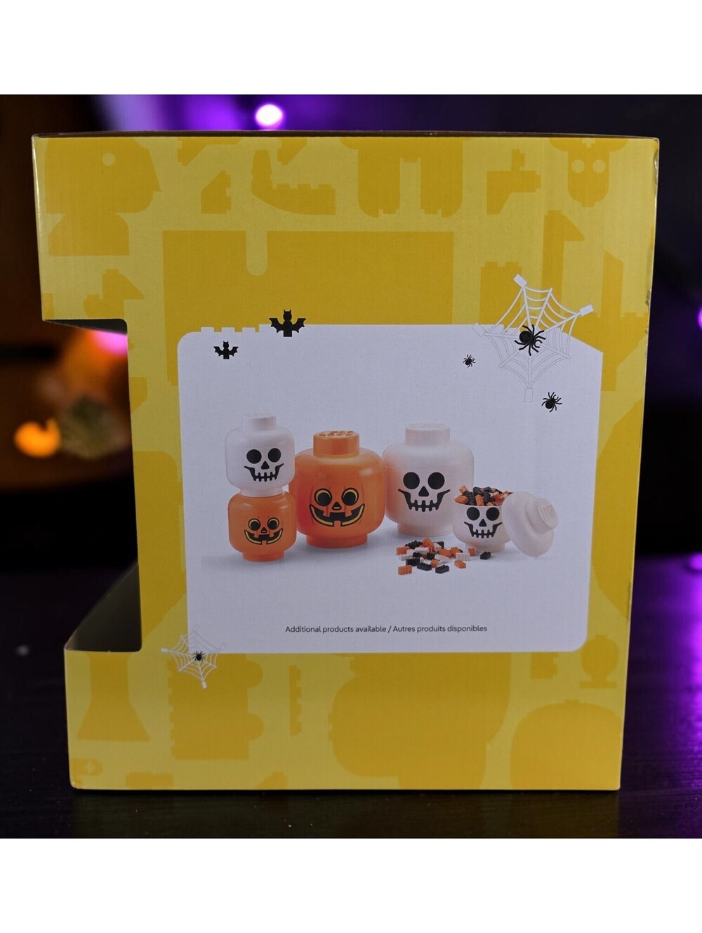 LEGO Halloween Edition Large Storage Heads Green White Skeleton 2pc NIB - Picture 12 of 15